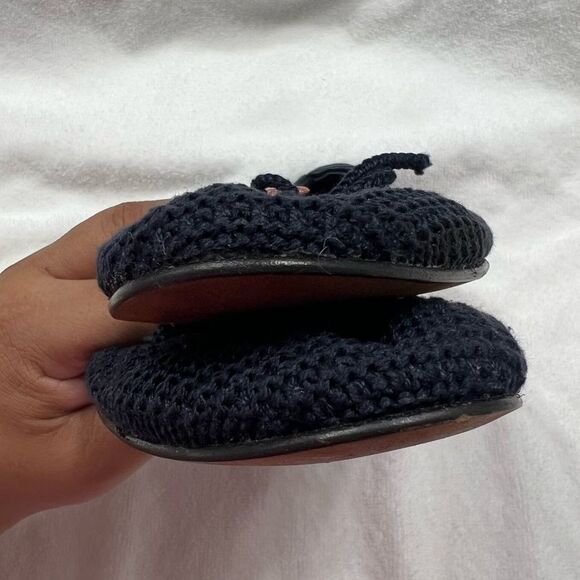 Polo Ralph Lauren Crochet Ballet Flats Navy Blue size 5.5 Made in Spain - Picture 8 of 9